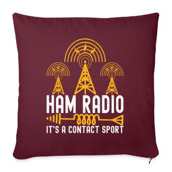 Radio amateur Opérateur radio amateur - Housse de coussin décorative 45 x 45 cm - bordeaux - Devant
