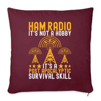 Radio amateur Opérateur radio amateur - Housse de coussin décorative 45 x 45 cm - bordeaux - Devant