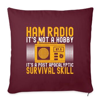 Radio amateur Opérateur radio amateur - Housse de coussin décorative 45 x 45 cm - bordeaux - Devant