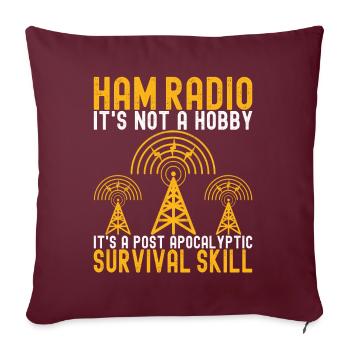 Radio amateur Opérateur radio amateur - Housse de coussin décorative 45 x 45 cm - bordeaux - Devant