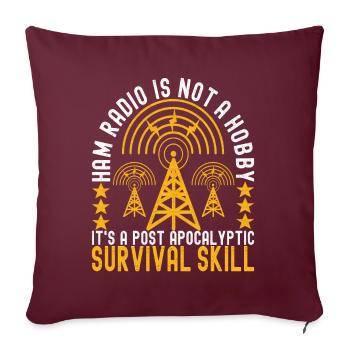 Radio amateur Opérateur radio amateur - Housse de coussin décorative 45 x 45 cm - bordeaux - Devant