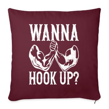 Bras de fer Bras de fer - Housse de coussin décorative 45 x 45 cm - bordeaux - Devant