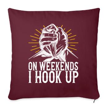 Bras de fer Bras de fer - Housse de coussin décorative 45 x 45 cm - bordeaux - Devant