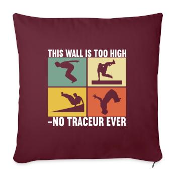 Parkour Freerunning - Housse de coussin décorative 45 x 45 cm - bordeaux - Devant