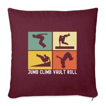 Parkour Freerunning - Housse de coussin décorative 45 x 45 cm - bordeaux - Devant