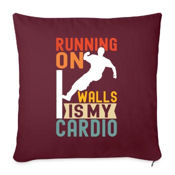 Parkour Freerunning - Housse de coussin décorative 45 x 45 cm - bordeaux - Devant