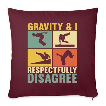 Parkour Freerunning - Housse de coussin décorative 45 x 45 cm - bordeaux - Devant