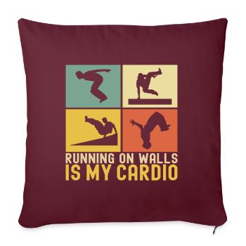 Parkour Freerunning - Housse de coussin décorative 45 x 45 cm - bordeaux - Devant