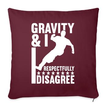 Parkour Freerunning - Housse de coussin décorative 45 x 45 cm - bordeaux - Devant