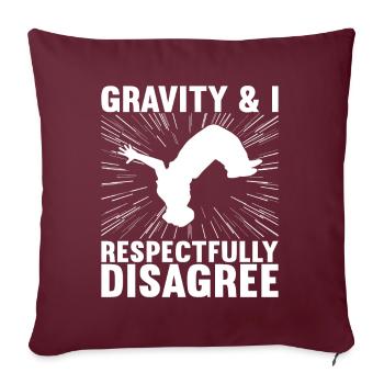 Parkour Freerunning - Housse de coussin décorative 45 x 45 cm - bordeaux - Devant