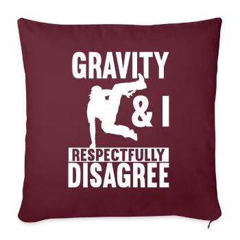 Parkour Freerunning - Housse de coussin décorative 45 x 45 cm - bordeaux - Devant