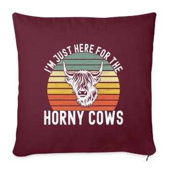 Vache des Highlands Hochlandkuh - Housse de coussin décorative 45 x 45 cm - bordeaux - Devant