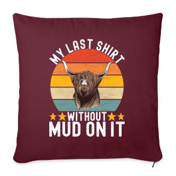Vache des Highlands Hochlandkuh - Housse de coussin décorative 45 x 45 cm - bordeaux - Devant