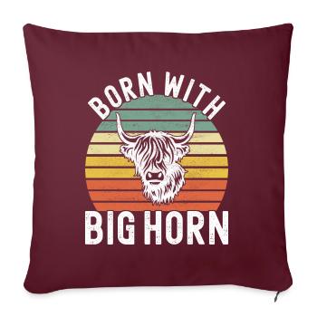 Vache des Highlands Hochlandkuh - Housse de coussin décorative 45 x 45 cm - bordeaux - Devant