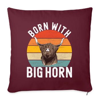 Vache des Highlands Hochlandkuh - Housse de coussin décorative 45 x 45 cm - bordeaux - Devant
