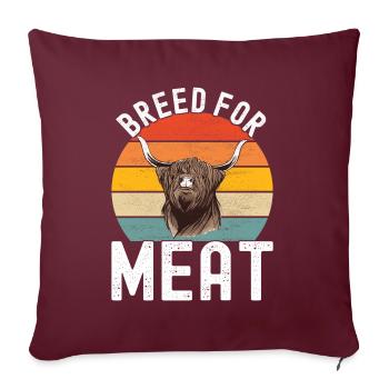 Vache des Highlands Hochlandkuh - Housse de coussin décorative 45 x 45 cm - bordeaux - Devant