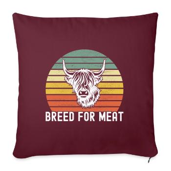Vache des Highlands Hochlandkuh - Housse de coussin décorative 45 x 45 cm - bordeaux - Devant