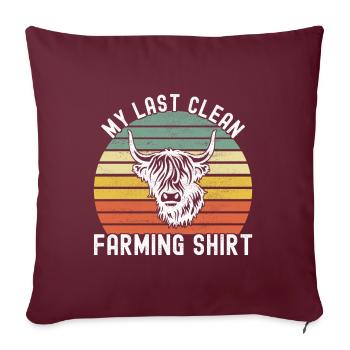Vache des Highlands Hochlandkuh - Housse de coussin décorative 45 x 45 cm - bordeaux - Devant