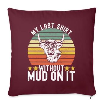 Vache des Highlands Hochlandkuh - Housse de coussin décorative 45 x 45 cm - bordeaux - Devant