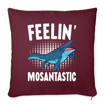 Mosasaurus Dinosaurier - Sofakissenbezug 45 x 45 cm - Burgunderrot - Vorne