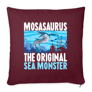 Mosasaurus Dinosaurier - Sofakissenbezug 45 x 45 cm - Burgunderrot - Vorne