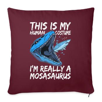 Mosasaurus Dinosaurier - Sofakissenbezug 45 x 45 cm - Burgunderrot - Vorne