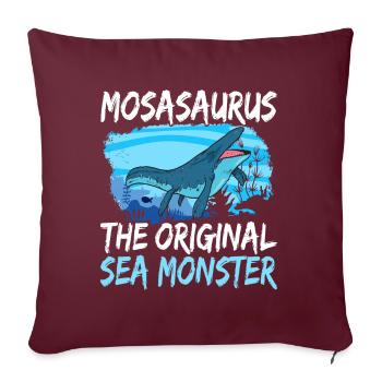 Mosasaurus Dinosaurier - Sofakissenbezug 45 x 45 cm - Burgunderrot - Vorne