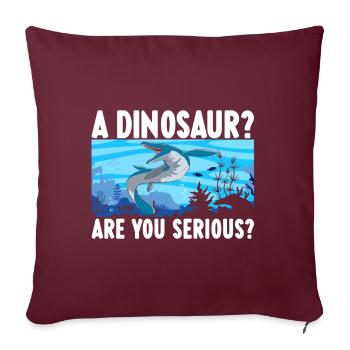 Mosasaurus Dinosaurier - Sofakissenbezug 45 x 45 cm - Burgunderrot - Vorne