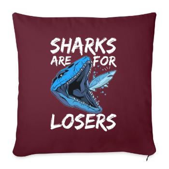 Mosasaurus Dinosaurier - Sofakissenbezug 45 x 45 cm - Burgunderrot - Vorne