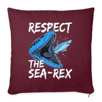 Mosasaurus Dinosaurier - Sofakissenbezug 45 x 45 cm - Burgunderrot - Vorne