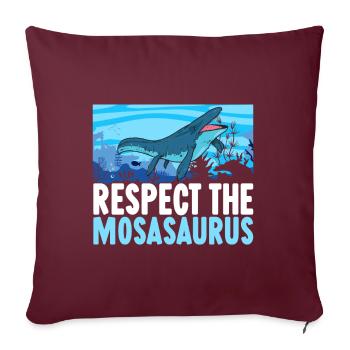Mosasaurus Dinosaurier - Sofakissenbezug 45 x 45 cm - Burgunderrot - Vorne