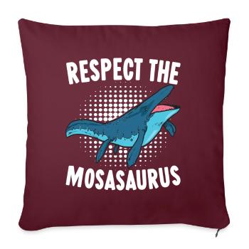 Mosasaurus Dinosaurier - Sofakissenbezug 45 x 45 cm - Burgunderrot - Vorne