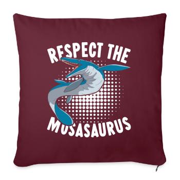 Mosasaurus Dinosaurier - Sofakissenbezug 45 x 45 cm - Burgunderrot - Vorne
