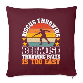 Lanceur de disque Lancer de disque - Housse de coussin décorative 45 x 45 cm - bordeaux - Devant