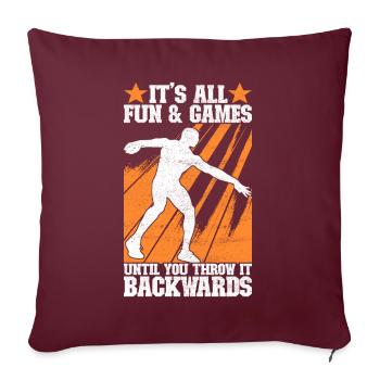 Lanceur de disque Lancer de disque - Housse de coussin décorative 45 x 45 cm - bordeaux - Devant