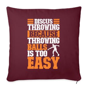 Lanceur de disque Lancer de disque - Housse de coussin décorative 45 x 45 cm - bordeaux - Devant