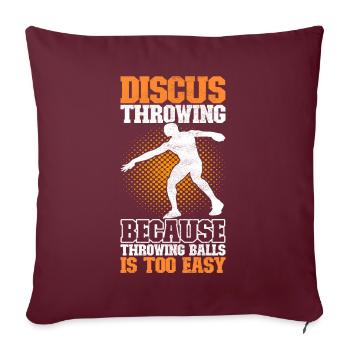 Lanceur de disque Lancer de disque - Housse de coussin décorative 45 x 45 cm - bordeaux - Devant