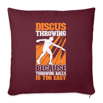 Lanceur de disque Lancer de disque - Housse de coussin décorative 45 x 45 cm - bordeaux - Devant