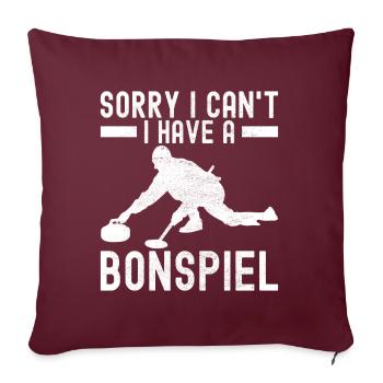 Curling Curlingspieler - Sofakissenbezug 45 x 45 cm - Burgunderrot - Vorne