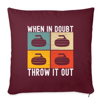 Curling Curlingspieler - Sofakissenbezug 45 x 45 cm - Burgunderrot - Vorne