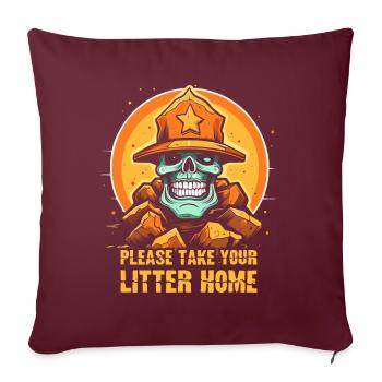 Ramenez vos déchets à la maison : Park Ranger - Housse de coussin décorative 45 x 45 cm - bordeaux - Devant