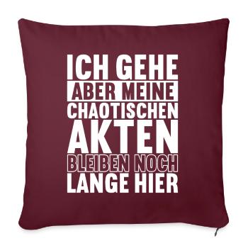 Abschiedsgeschenk Kollege Jobwechsel - Sofakissenbezug 45 x 45 cm - Burgunderrot - Vorne