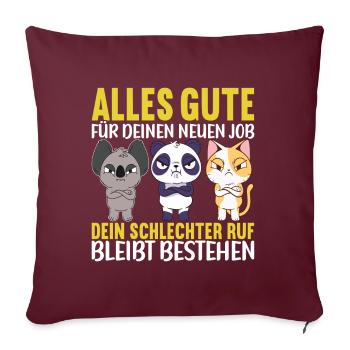 Abschiedsgeschenk Kollege Jobwechsel - Sofakissenbezug 45 x 45 cm - Burgunderrot - Vorne