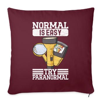 Enquêteur paranormal Chasse aux fantômes - Housse de coussin décorative 45 x 45 cm - bordeaux - Devant