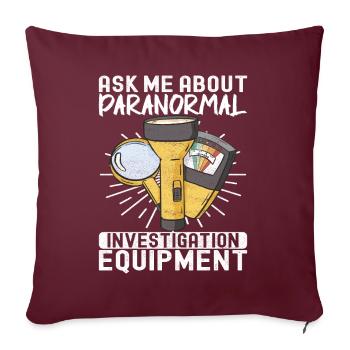 Enquêteur paranormal Chasse aux fantômes - Housse de coussin décorative 45 x 45 cm - bordeaux - Devant