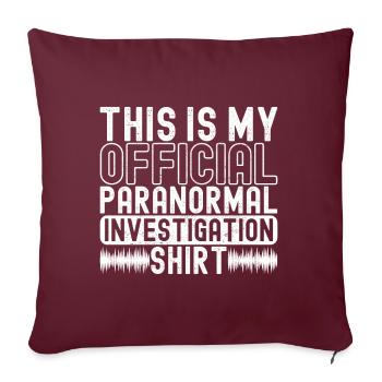 Enquêteur paranormal Chasse aux fantômes - Housse de coussin décorative 45 x 45 cm - bordeaux - Devant