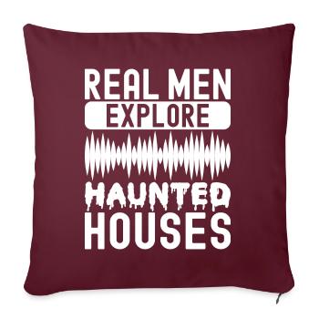 Enquêteur paranormal Chasse aux fantômes - Housse de coussin décorative 45 x 45 cm - bordeaux - Devant