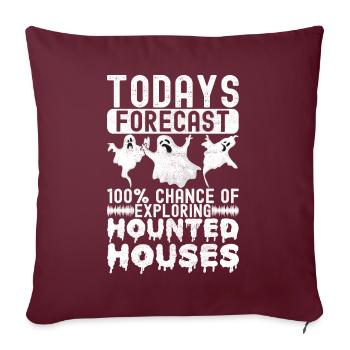 Enquêteur paranormal Chasse aux fantômes - Housse de coussin décorative 45 x 45 cm - bordeaux - Devant