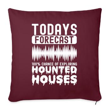 Enquêteur paranormal Chasse aux fantômes - Housse de coussin décorative 45 x 45 cm - bordeaux - Devant