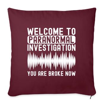 Enquêteur paranormal Chasse aux fantômes - Housse de coussin décorative 45 x 45 cm - bordeaux - Devant